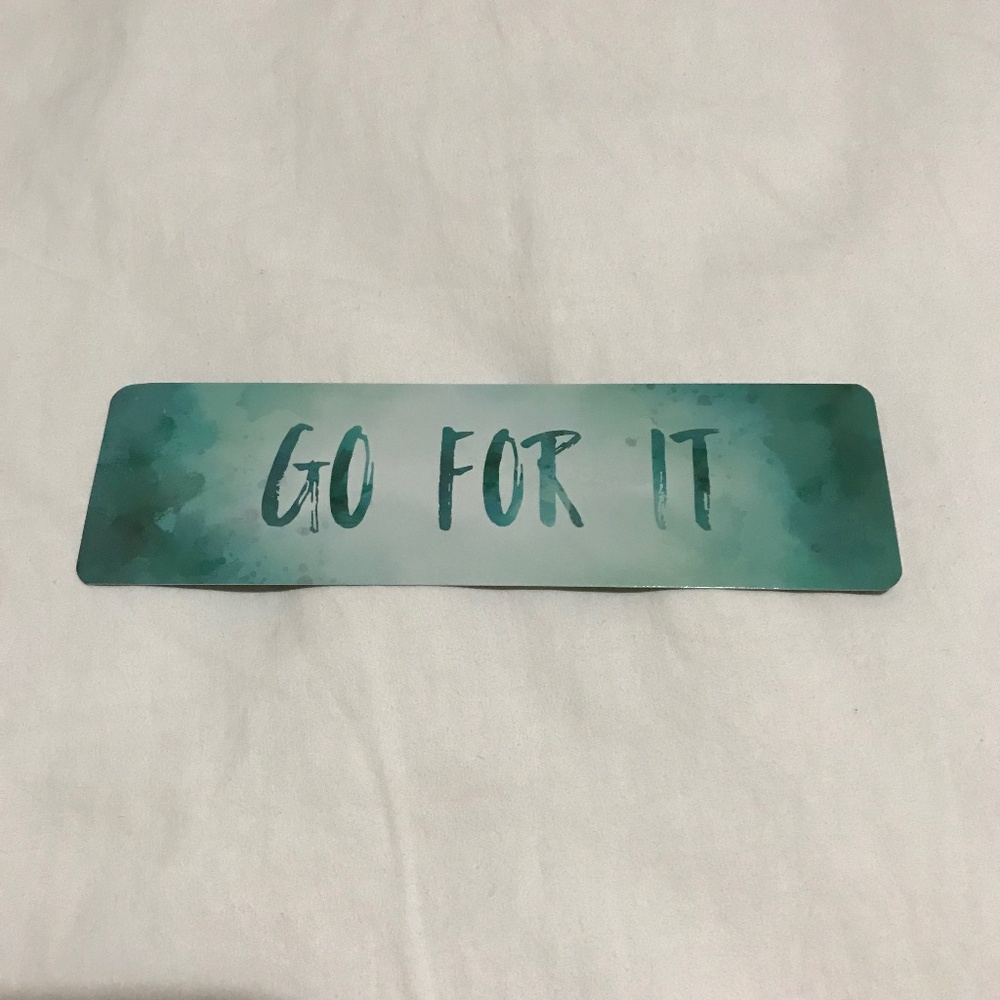Go For It Bookmark Double Sided Clouds Ombre Never Never Never Give up